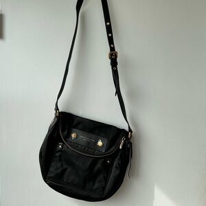 Marc Jacobs Black Crossbody Bag with Gold Accents